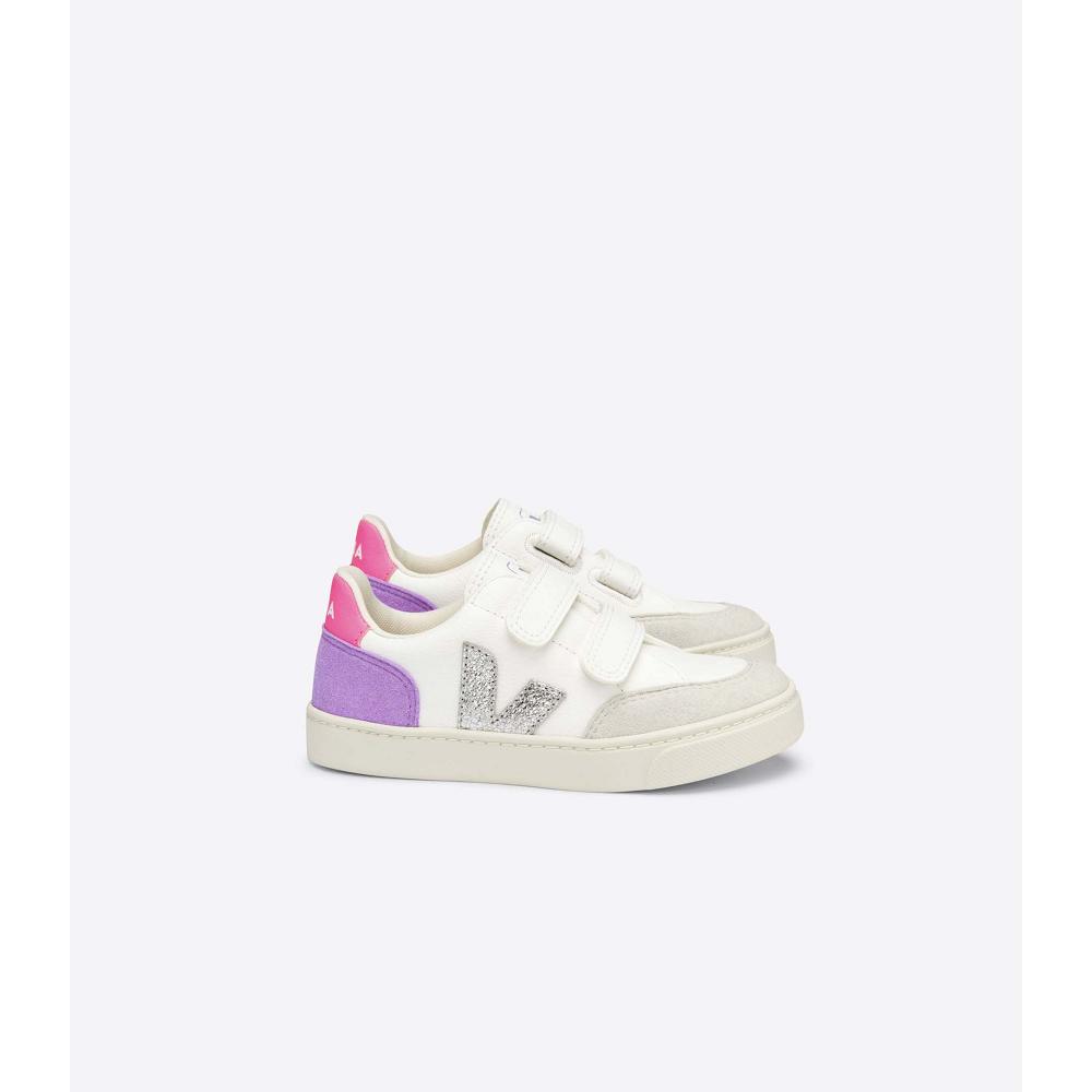 Veja V-12 CHROMEFREE Kids\' Shoes White/Purple | CA 749KOR